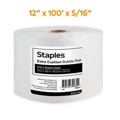 Staples® 5/16 Bubble Roll, UPSable, 12 x 100 (4072833)