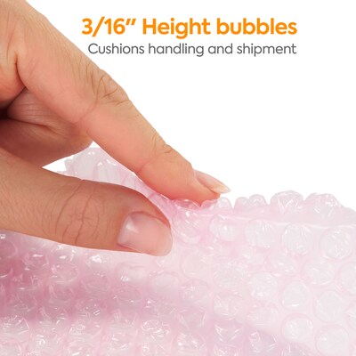 Staples 3/16" Anti-Static Bubble Roll, 24" x 30', AF23Pink (4069427)