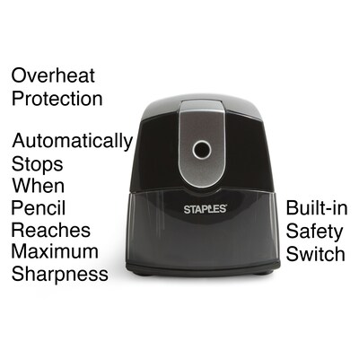 Staples® Desk Mate Light-Duty Electric Pencil Sharpener, Black (39668)