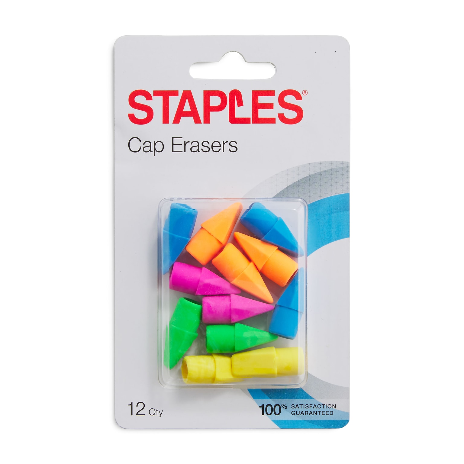 Staples Eraser Caps, Assorted, 12/Pack (10432-CC)