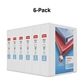 Staples® Heavy Duty 2 3 Ring View Binder with D-Rings, White, 6/Pack (56264CT/24688CT)