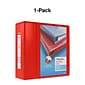 Staples® Heavy Duty 5" 3 Ring View Binder with D-Rings, Red (ST56300-CC)