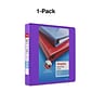 Staples® Heavy Duty 1-1/2" 3 Ring View Binder with D-Rings, Purple (ST56308-CC)