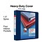 Staples Heavy-Duty 1 1/2 3-Ring View Binder with D-Rings and Four Interior Pockets, Navy Blue (ST56