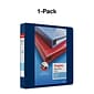 Staples Heavy-Duty 1 1/2" 3-Ring View Binder with D-Rings and Four Interior Pockets, Navy Blue (ST56269-CC)