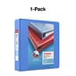 Staples Heavy Duty 2" 3-Ring View Binder with D-Rings and Four Interior Pockets, Periwinkle (ST56291-CC)