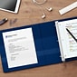 Staples® Heavy Duty 2" 3 Ring View Binder with D-Rings, Navy Blue (ST56270-CC)