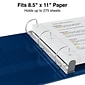 Staples® Heavy Duty 1" 3 Ring View Binder with D-Rings, Navy Blue (ST56268-CC)