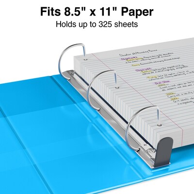 1-1/2" Heavy-Duty View Binder with D-Rings, Light Blue