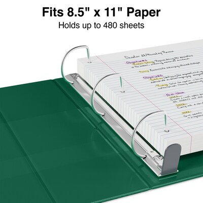 2" Heavy-Duty View Binders with D-Rings, Green