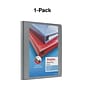Staples® Heavy Duty 1/2" 3 Ring View Binder with D-Rings, Gray (ST56327-CC)