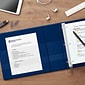 Staples Heavy Duty 4" 3-Ring View Binder with D-Rings and Four Interior Pockets, Navy Blue (ST60406-CC)