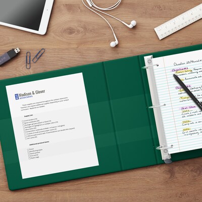 2" Heavy-Duty View Binders with D-Rings, Green