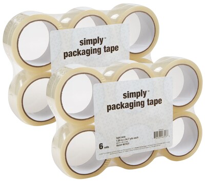 2 Packs of Simply™ Economy Grade Packaging Tape, 1.89 x 54.7 Yards, Clear, 12 Rolls