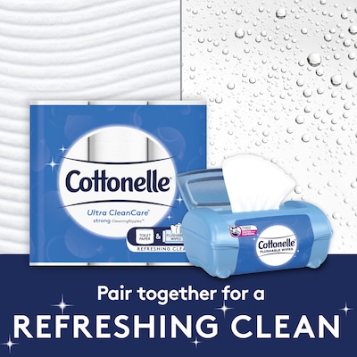 Cottonelle Flushable Wet Wipes, White, 42 Wipes (36734)