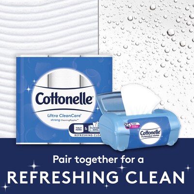 Cottonelle Flushable Wet Wipes, White, 42 Wipes (36734)