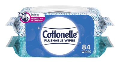 Cottonelle Flushable Wet Wipes, 42 Wipes/Pack, 2 Pack (35970)