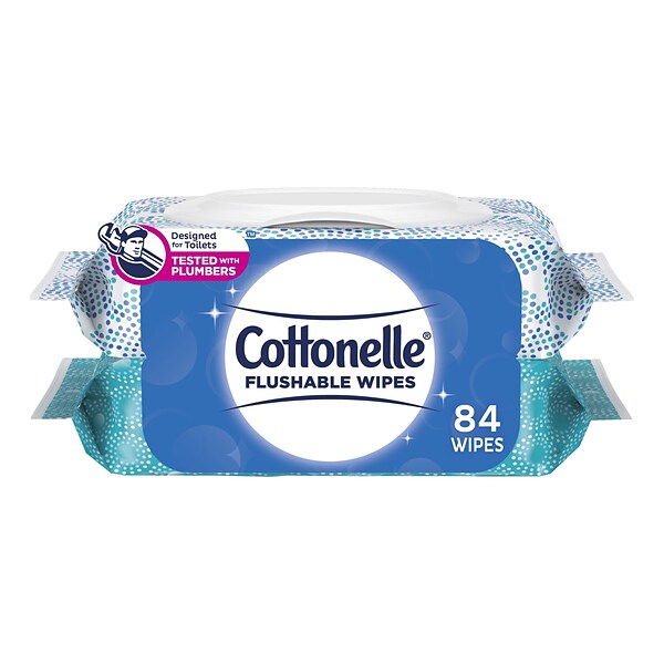 Cottonelle Flushable Wet Wipes, 42 Wipes/Pack, 2 Pack (35970)