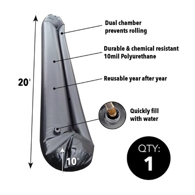 Quick Dam Universal Water Curb, Flood Control, 10 x 20, 1/Pack (QDWC1020)