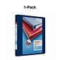 Staples® Heavy Duty 1" 3 Ring View Binder with D-Rings, Navy Blue (ST56268-CC)