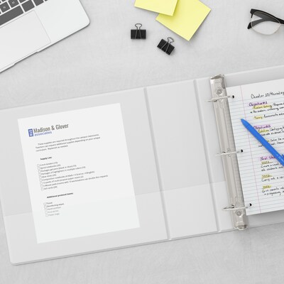 Staples Standard 1 1/2" 3-Ring View Binders, White, 12/Carton (26438CT)