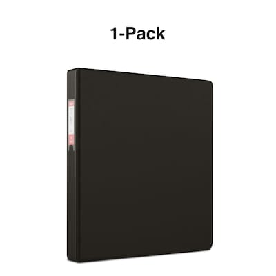 Staples® Standard 1" 3 Ring Non View Binder with D-Rings, Black (26410-CC)