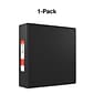 Staples® Standard 3" 3 Ring Non View Binder with D-Rings, Black (26307-CC)