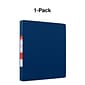 Standard 1" 3 Ring Non View Binder with D-Rings, Blue (26408-CC)
