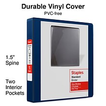 Standard 1-1/2 3 Ring View Binder with D-Rings, Blue (26439-CC)