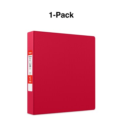 Standard 1-1/2" 3 Ring Non View Binder with D-Rings, Red (26302-CC)