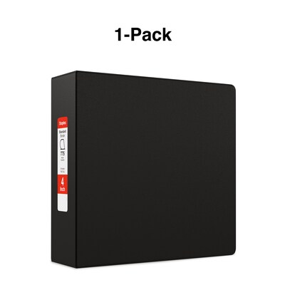 Staples Standard 4" 3-Ring Non-View Binder, Black (55359/26321)