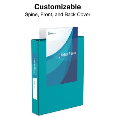 Staples® Standard 5-1/2 x 8-1/2 Mini View Binder with Round Rings, Periwinkle, 180 Sheet Capacity,