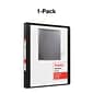 Staples® Standard 1/2" 3 Ring View Binder with D-Rings, Black (26425-CC)