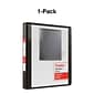 Standard 1" 3 Ring View Binder with D-Rings, Black (26431-CC)