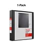 Standard 1-1/2" 3 Ring View Binder with D-Rings, Black (26437-CC)