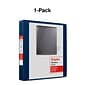 Staples® Standard 1-1/2" 3 Ring View Binder with D-Rings, Blue (26439-CC)