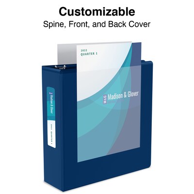 Staples® Standard 1 3 Ring View Binder with D-Rings, Blue (26433-CC)