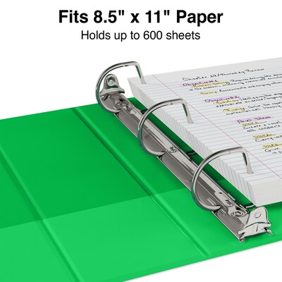 Staples® Standard 3" 3 Ring View Binder with D-Rings, Green (26354-CC)