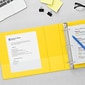 Staples® Standard 1.5" 3 Ring View Binder with D-Rings, Yellow (58652)