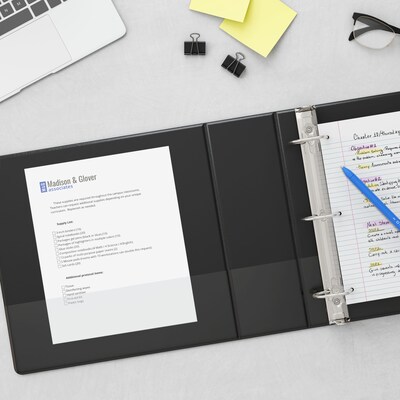 Staples Standard 3-Inch D-Ring Binder, Holds Up to 600 Sheets, Black, Large Capacity 3-Ring Binder for Office & School