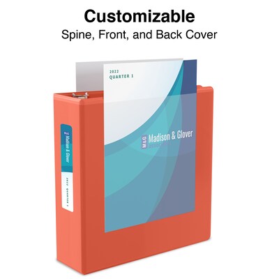 Staples® Standard 2" 3 Ring View Binder with D-Rings, Orange (26446-CC)