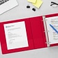 Standard 1-1/2" 3 Ring Non View Binder with D-Rings, Red (26302-CC)