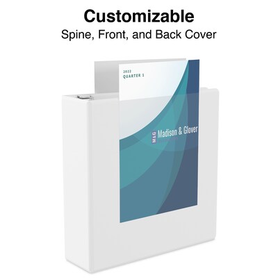 Simply .5-inch Round 3-Ring View Binder, White (21682)