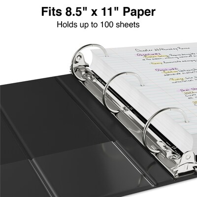 Staples 1/2" 3-Ring Non-View Binder, Black (ST26851-CC)