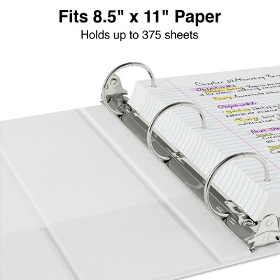 2" Simply™ View Binder with Round Rings, White, 12/Pack