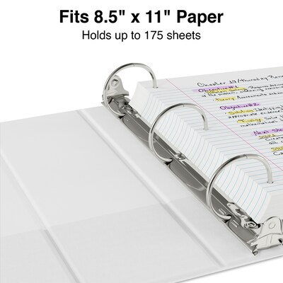 1" Simply™ View Binders with Round Rings, White, 12/Pack