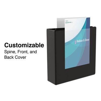 Staples® Economy 1" 3 Ring View Binder, Black (24308)