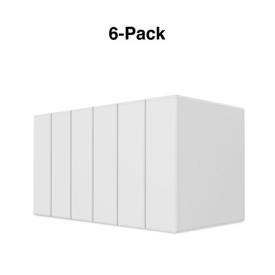 3  Simply™ View Binder with Round Rings, White, 6/Pack