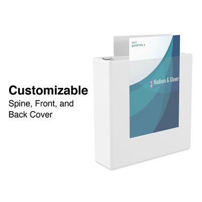 Simply® View Economy Binders with Round Rings, White, 3