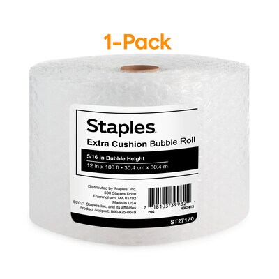 Staples® 5/16" Bubble Roll, UPSable, 12" x 100' (4072833)